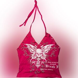 Source Unknown Pink Graphic Tank Top